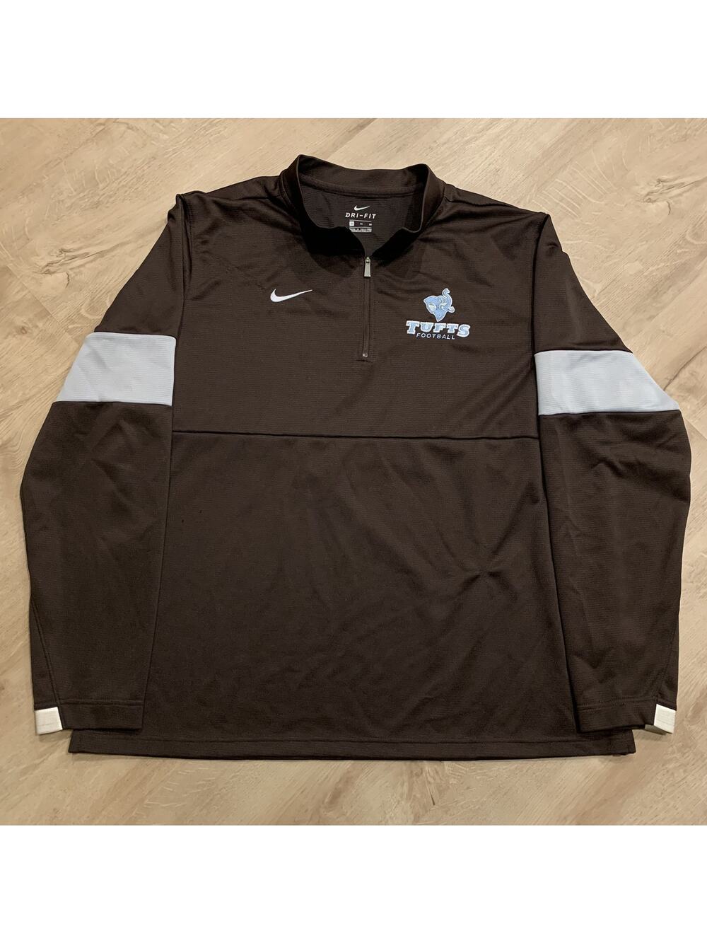 Nike Tufts University Jumbos Football Sweatshirt Jacket 1/4 Quarter Zip Men's XL